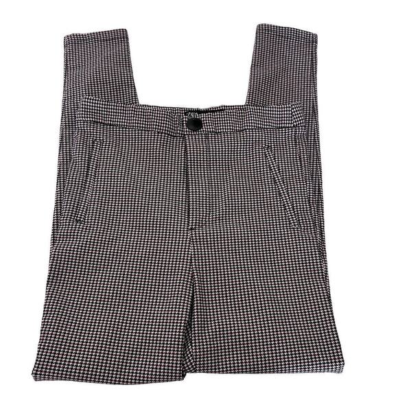 Zara Brown/Maroon Houndstooth High Rise Skinny Pants- M - Picture 1 of 9